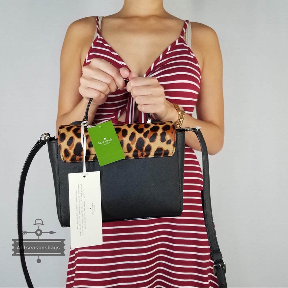 Kate spade leopard crossbody run wild black Kerrie - Picture 6 of 8